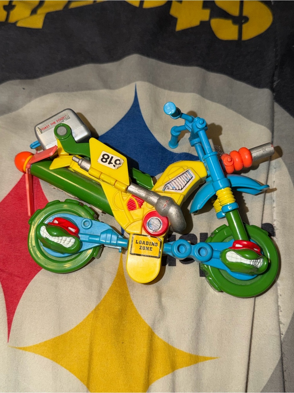 Teenage Mutant Ninja Turtles Toy Motorcycle Bike Vintage Classic Used Pre Owned.